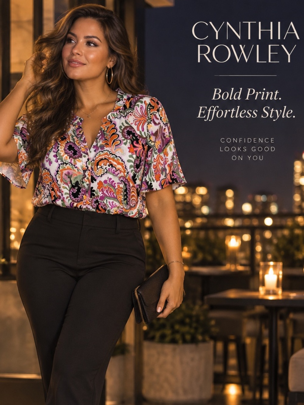 Cynthia Rowley Black Wide Leg Pants